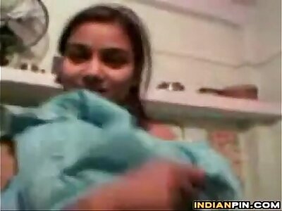 Indian Teen Girl Chaff Her Nearly one's birthday shelter Body