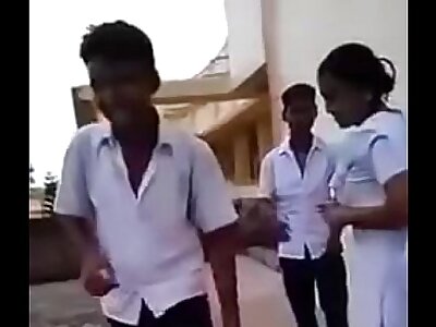 Indian School Girl And Boys Doing Masti Thither The Classroom