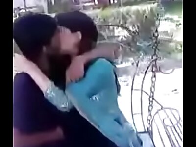 Indian teenage smooching and needful of hooters in public