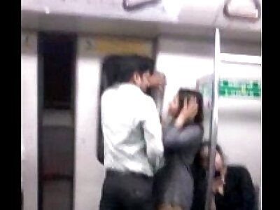 Desperate Lovers around Delhi Metro Kiss n Tit Disquiet wid Audio - .com